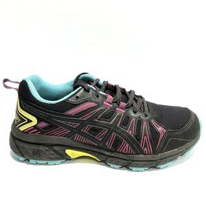 Asics Women's Black and Teal Athletic Shoes